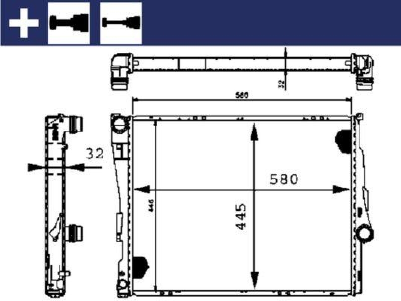 MAHLE CR 455 000S Kühler Motorkühlung