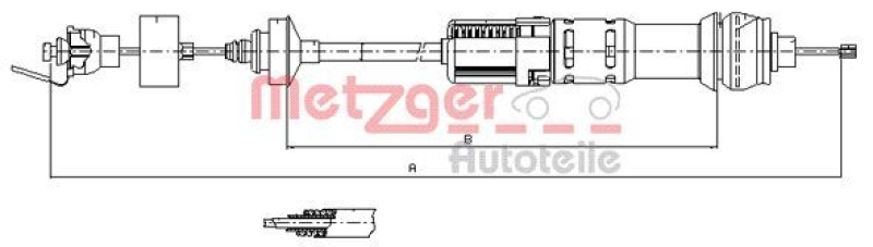 METZGER 11.2284 Seilzug, Kupplungsbetätigung für CITROEN