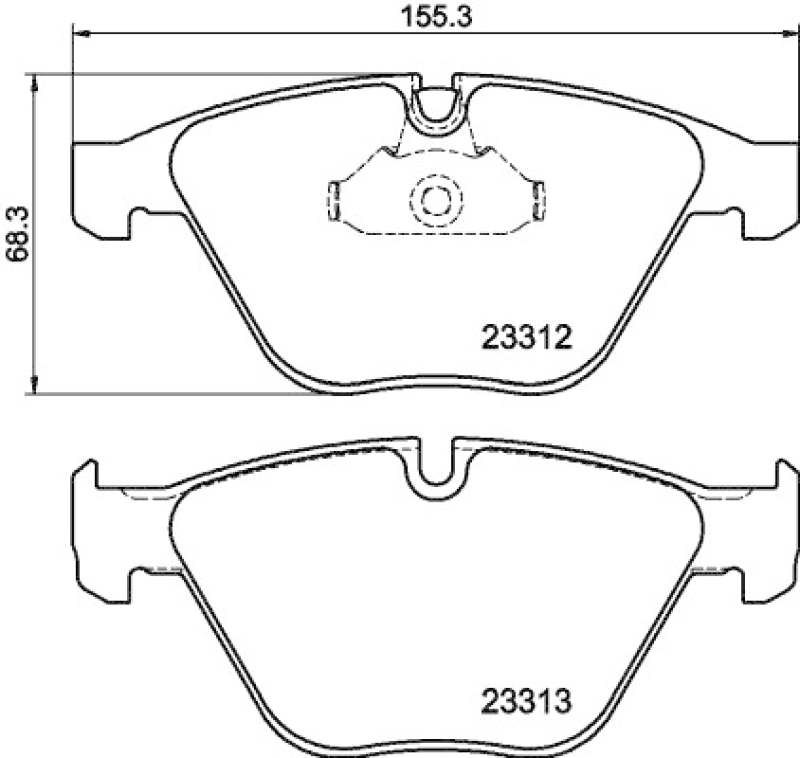 HELLA 8DB 355 015-391 Bremsbelagsatz, Scheibenbremsbelag für BMW