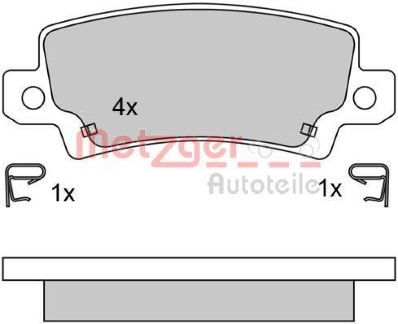 METZGER 1170304 Bremsbelagsatz, Scheibenbremse WVA 23 816