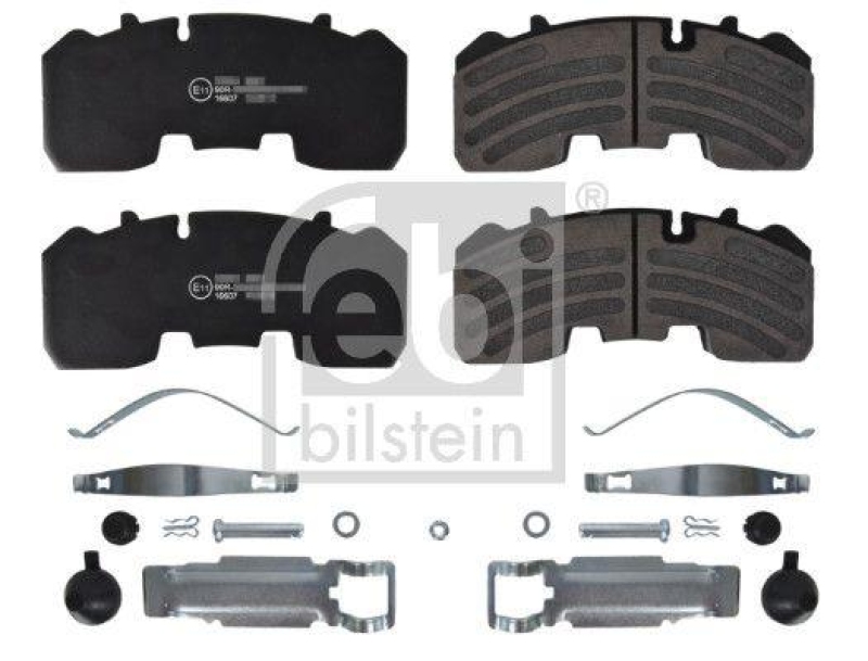 FEBI BILSTEIN 16607 Bremsbelagsatz mit Befestigungsmaterial für Bergische Achsen