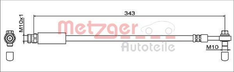 METZGER 4112042 Bremsschlauch f&uuml;r AUDI HA links/rechts