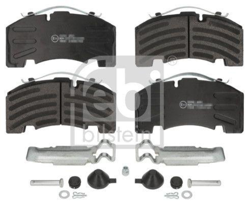 FEBI BILSTEIN 16608 Bremsbelagsatz mit Befestigungsmaterial für Bergische Achsen