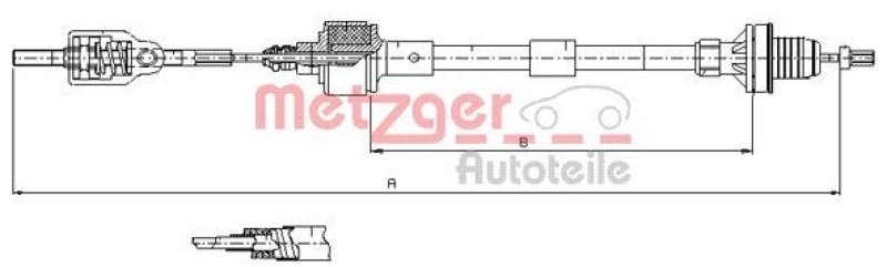 METZGER 11.2533 Seilzug, Kupplungsbetätigung für OPEL