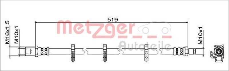 METZGER 4112047 Bremsschlauch für IVECO HA links/rechts