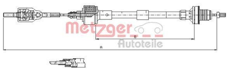 METZGER 11.2533 Seilzug, Kupplungsbetätigung für OPEL