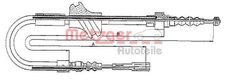 METZGER 10.7541 Seilzug, Feststellbremse für AUDI hinten links