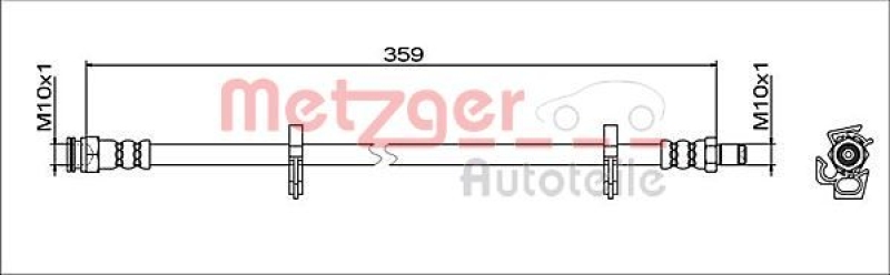 METZGER 4112051 Bremsschlauch für IVECO VA links/rechts