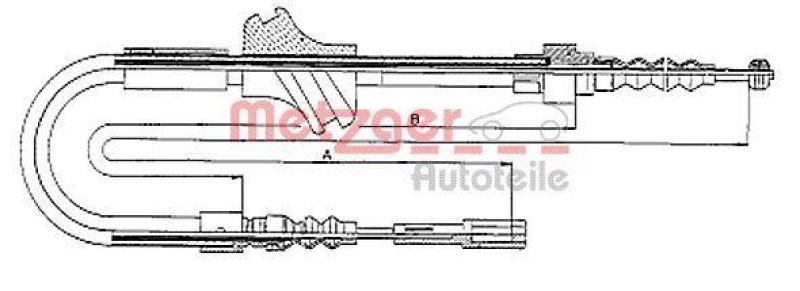 METZGER 10.7541 Seilzug, Feststellbremse f&uuml;r AUDI hinten links