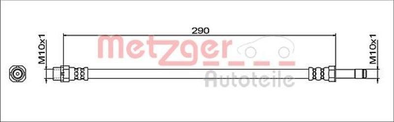 METZGER 4112057 Bremsschlauch für BMW HA links/rechts