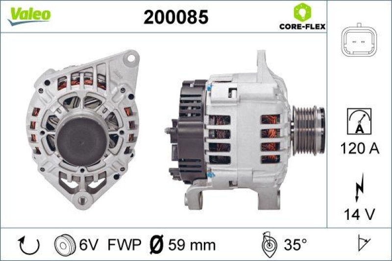 VALEO 200085 Generator - CORE-FLEX - RENAULT Mega