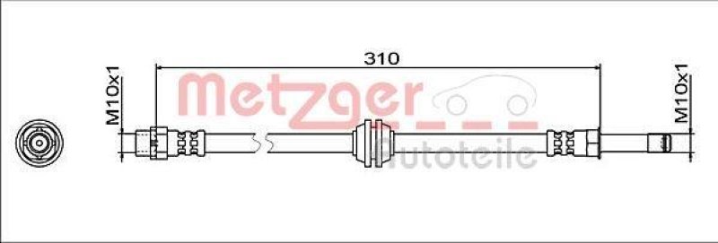 METZGER 4112063 Bremsschlauch für BMW HA links/rechts