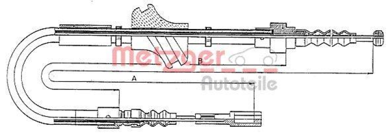 METZGER 10.7581 Seilzug, Feststellbremse für AUDI hinten links/rechts