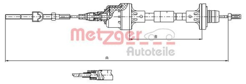 METZGER 11.2561 Seilzug, Kupplungsbet&auml;tigung f&uuml;r OPEL