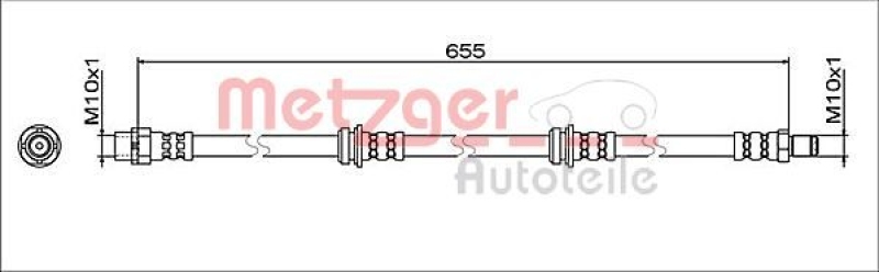 METZGER 4112064 Bremsschlauch für BMW HA links/rechts