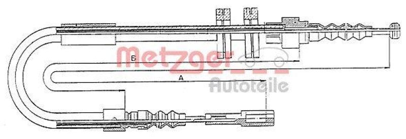 METZGER 10.7582 Seilzug, Feststellbremse für AUDI hinten rechts