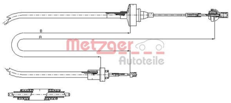 METZGER 11.2871 Seilzug, Kupplungsbetätigung für RENAULT