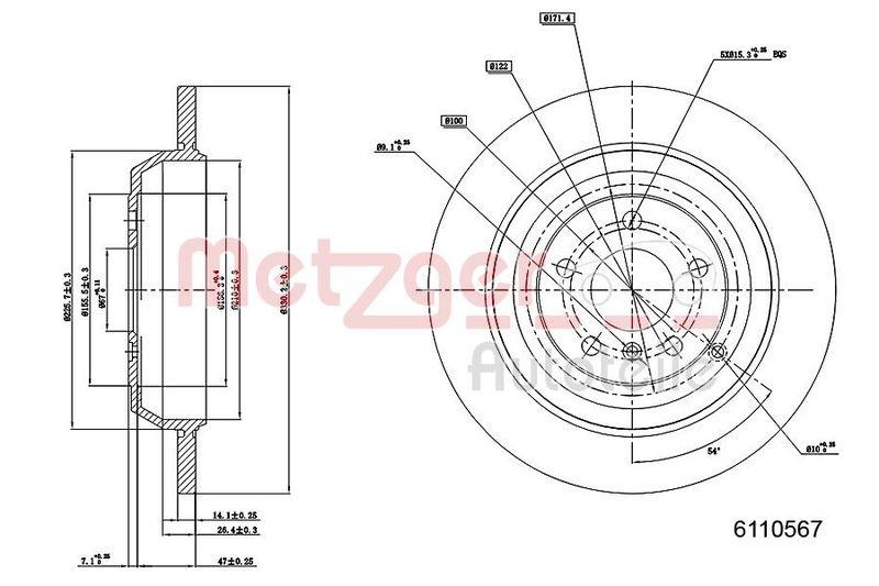 METZGER 6110567 Bremsscheibe Lack/Ks/Ms für MB HA