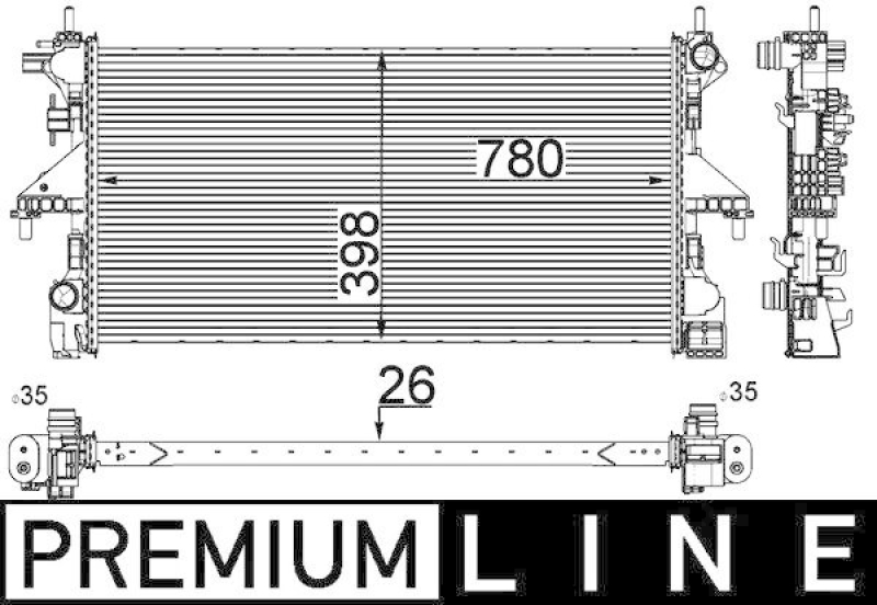 MAHLE CR 808 000P Kühler Motorkühlung