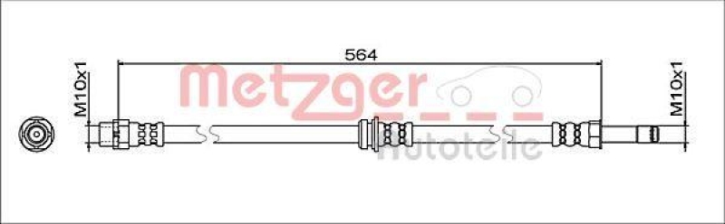 METZGER 4112068 Bremsschlauch für BMW VA links/rechts