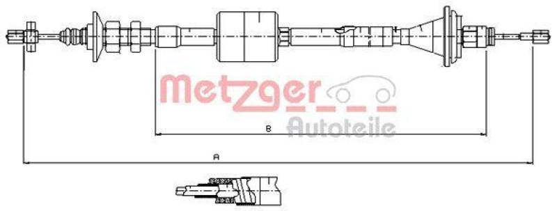 METZGER 11.2912 Seilzug, Kupplungsbetätigung für RENAULT