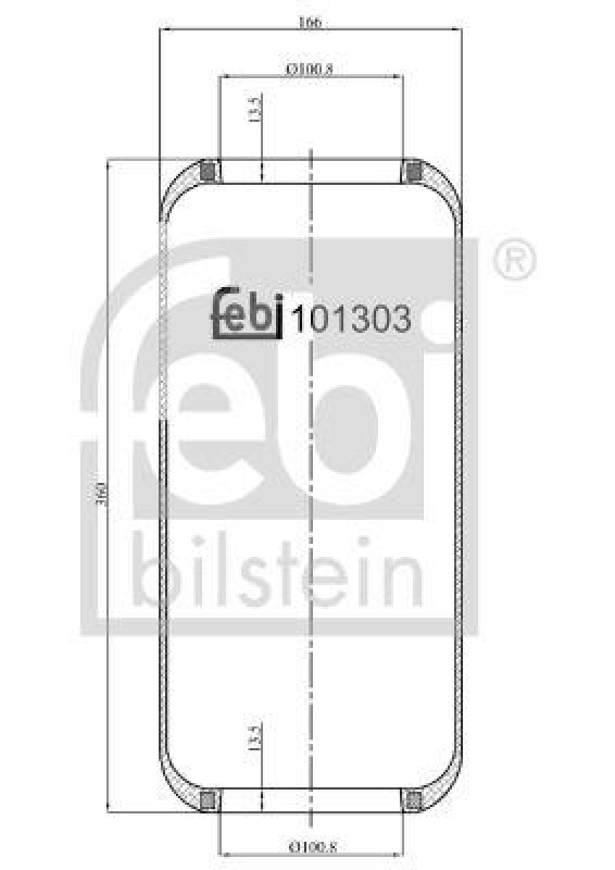 FEBI BILSTEIN 101303 Luftfederbalg ohne Kolben für Iveco