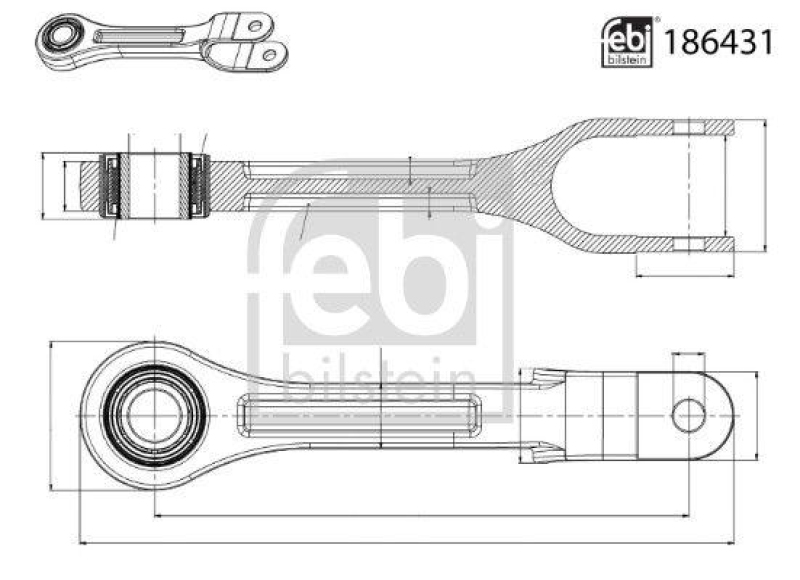 FEBI BILSTEIN 186431 Verbindungsstange mit Gummilager für Mercedes-Benz