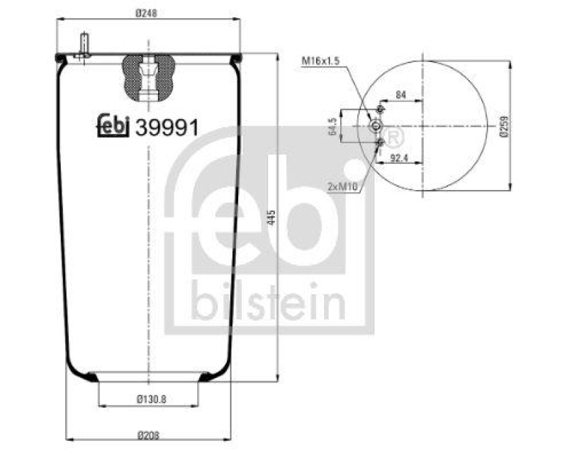 FEBI BILSTEIN 39991 Luftfederbalg ohne Kolben für Volvo