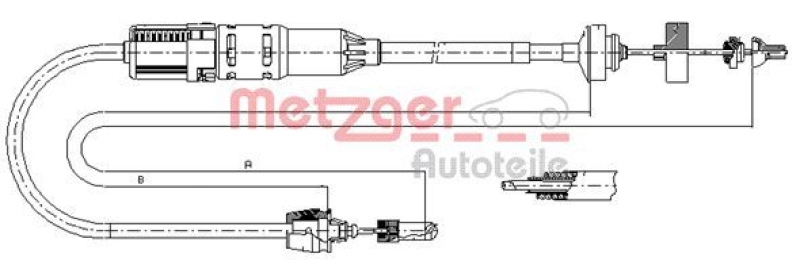 METZGER 11.2915 Seilzug, Kupplungsbetätigung für RENAULT