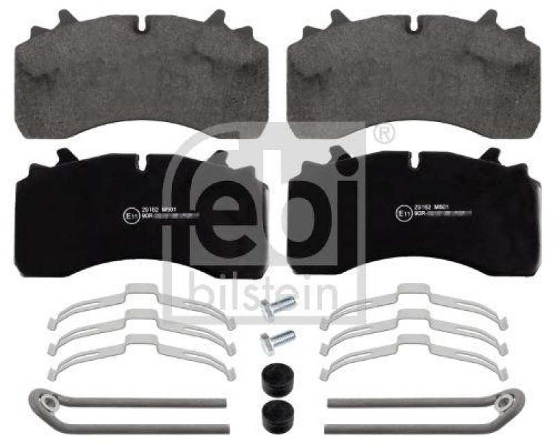 FEBI BILSTEIN 16636 Bremsbelagsatz mit Befestigungsmaterial für Sauer