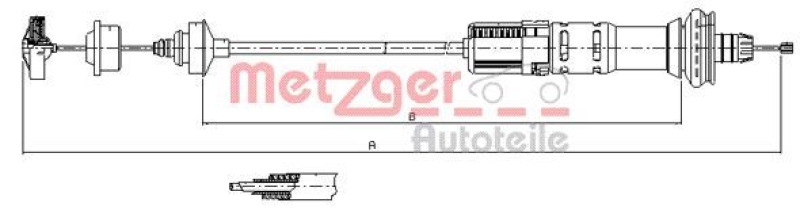 METZGER 11.3028 Seilzug, Kupplungsbet&auml;tigung f&uuml;r PEUGEOT