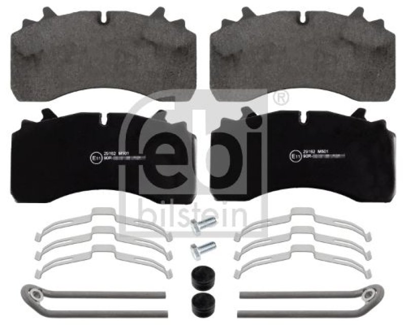 FEBI BILSTEIN 16636 Bremsbelagsatz mit Befestigungsmaterial für Sauer