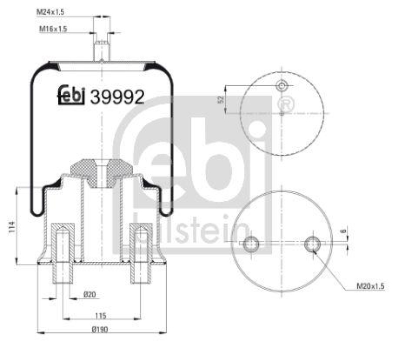 FEBI BILSTEIN 39992 Luftfederbalg mit Stahlkolben für Mercedes-Benz