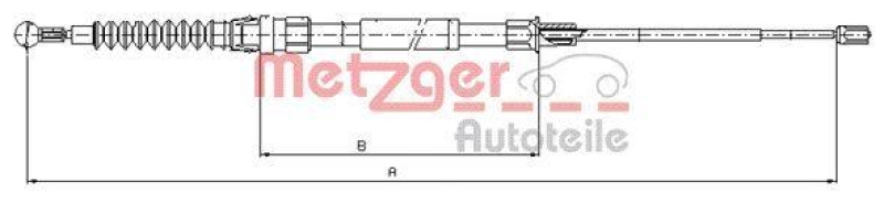 METZGER 10.7626 Seilzug, Feststellbremse für VW hinten links/rechts