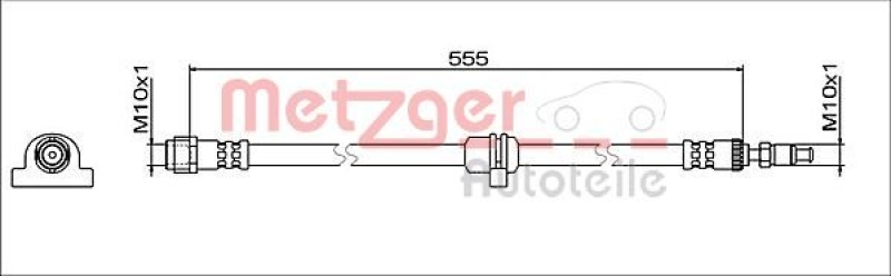 METZGER 4112082 Bremsschlauch für BMW VA links/rechts