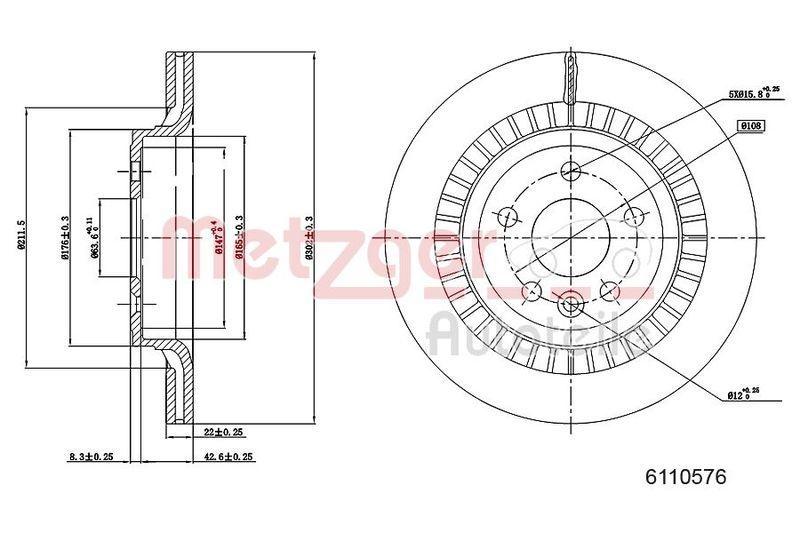 METZGER 6110576 Bremsscheibe Lack/Ks für VOLVO HA