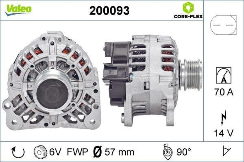 VALEO 200093 Generator - CORE-FLEX - AUDI A2