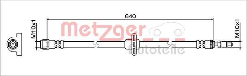 METZGER 4112083 Bremsschlauch für BMW VA links/rechts