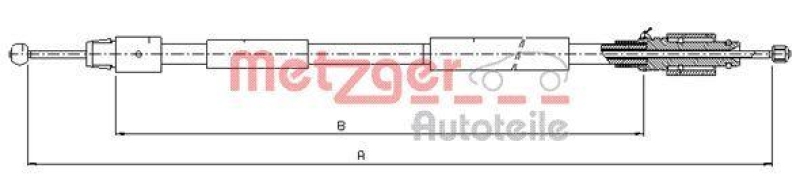 METZGER 10.7630 Seilzug, Feststellbremse für PORSCHE/VW hinten links/rechts