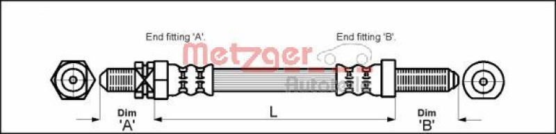 METZGER 4112102 Bremsschlauch für FORD HA links