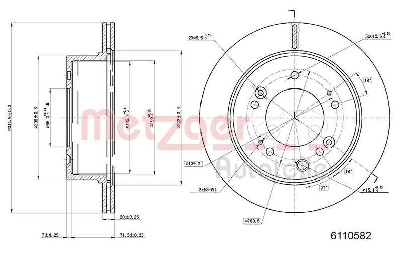 METZGER 6110582 Bremsscheibe Lack/Ks für KIA HA