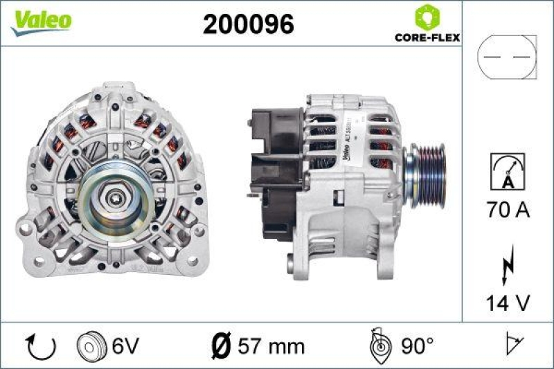 VALEO 200096 Generator - CORE-FLEX - AUDI A2