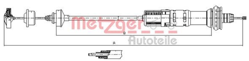 METZGER 11.3058 Seilzug, Kupplungsbetätigung für PEUGEOT