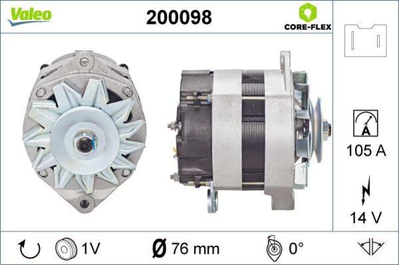 VALEO 200098 Generator - CORE-FLEX - RENAULT Espa