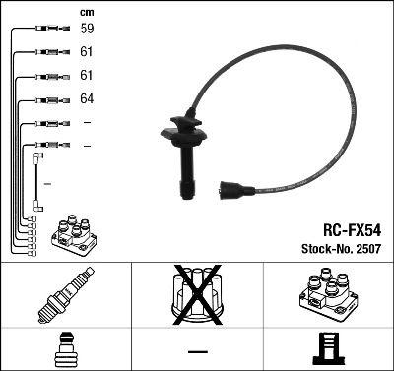 NGK 2507 Zündleitungssatz RC-FX54 |Zündkabel