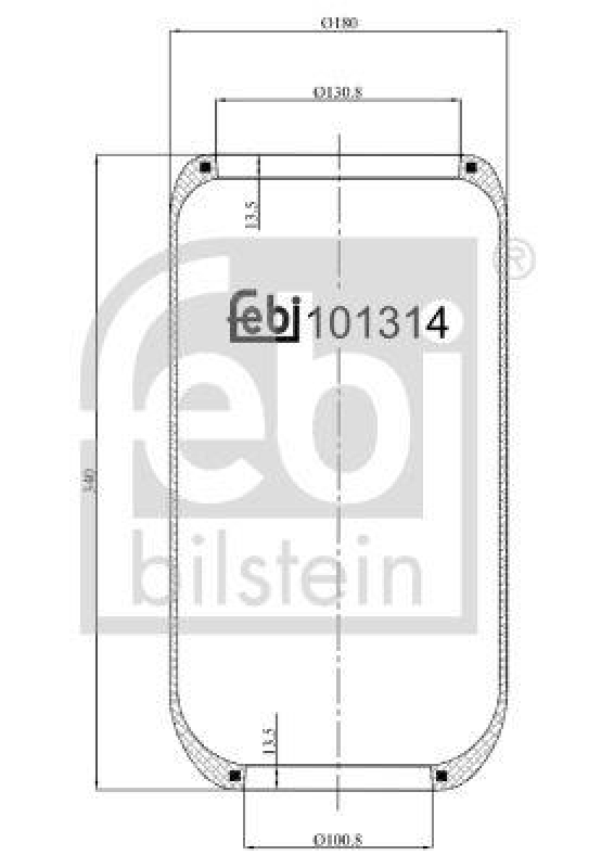 FEBI BILSTEIN 101314 Luftfederbalg ohne Kolben für Volvo