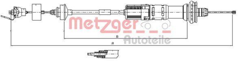 METZGER 11.3059 Seilzug, Kupplungsbetätigung für PEUGEOT