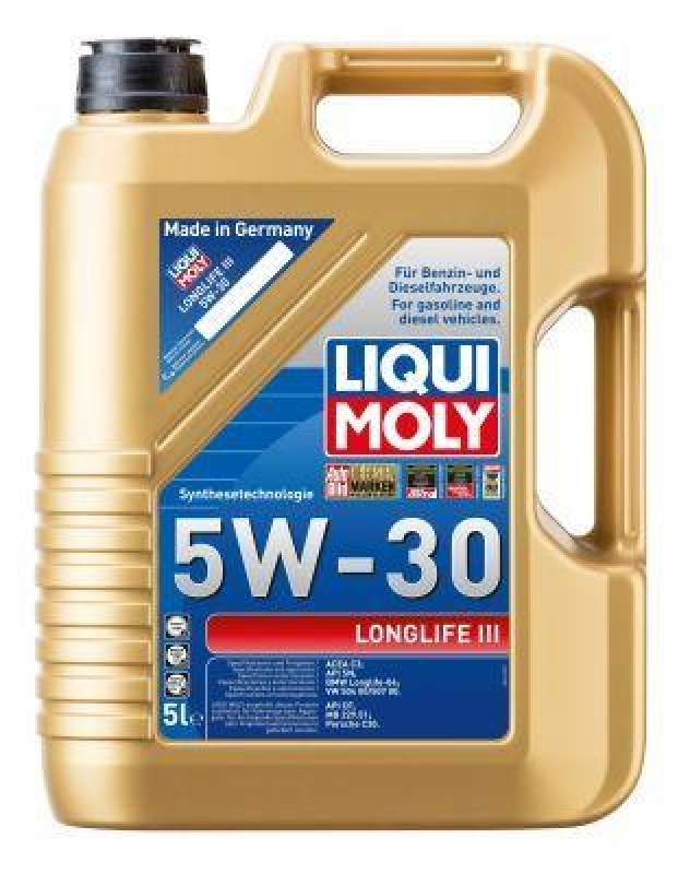 LIQUI MOLY 20647 Motoröl Longlife III 5W-30 Kanister 5+2 L inkl. Ölwechselkarte