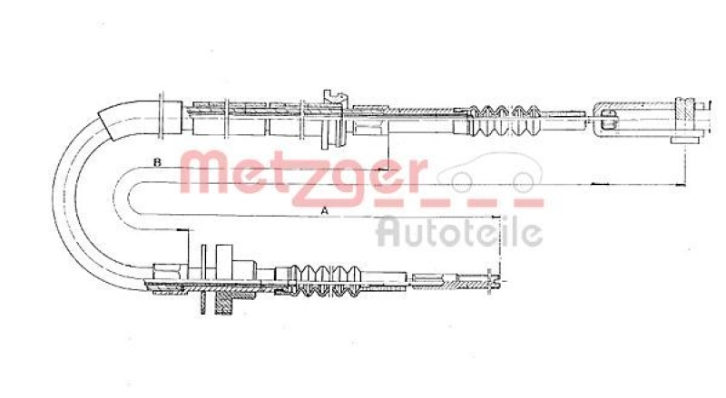 METZGER 11.3910 Seilzug, Kupplungsbetätigung für MB