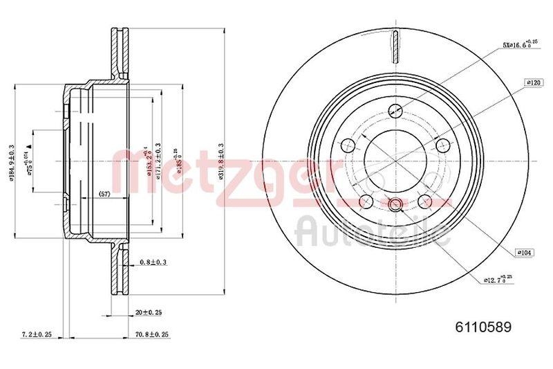 METZGER 6110589 Bremsscheibe Lack/Ks/Ms/Hc für BMW HA